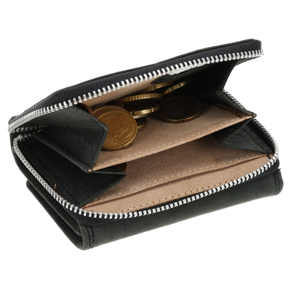 4 East Unisex Top Grain Leather Wallet with RFID Protection | Zipper Coin Pouch Wallet in Genuine Leather | Mini Wallet for Men and Women | Black - 11X9X3cm 4 East Unisex Top Grain Leather Wallet with RFID Protection | Zipper Coin Pouch Wallet in Genuine Leather | Mini Wallet for Men and Women | Black - 11X9X3cm