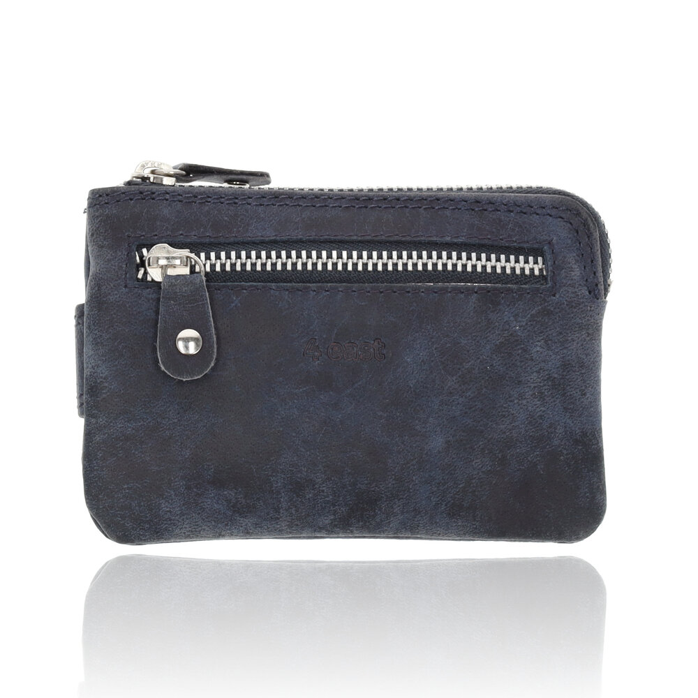 4 East Mini portemonnee sleutelhanger | unisex - rfid anti skim | kliene portemonnee met rits | 4 kaartsleuven & 2 seutelring | 12.5x8x1cm - Navy 4 East Mini portemonnee sleutelhanger | unisex - rfid anti skim | kliene portemonnee met rits | 4 kaartsleuven & 2 seutelring | 12.5x8x1cm - Navy