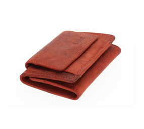 4 East Mini Leather Wallet in Genuine Leather | RFID Protection | 1 Bill Compartment, 2 Card Slots & Coin Pocket | Ideal Gift for Men and Women | Red - 9.8x6.5x2 cm 4 East Mini Leather Wallet in Genuine Leather | RFID Protection | 1 Bill Compartment, 2 Card Slots & Coin Pocket | Ideal Gift for Men and Women | Red - 9.8x6.5x2 cm