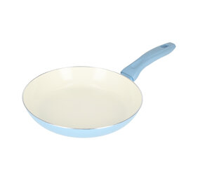 Alpina 24 cm Ceramic Frying Pan | Cooking Pan Suitable for Induction, Gas & Halogen | Dishwasher Safe Cookware | Blue/White Alpina 24 cm Ceramic Frying Pan | Cooking Pan Suitable for Induction, Gas & Halogen | Dishwasher Safe Cookware | Blue/White