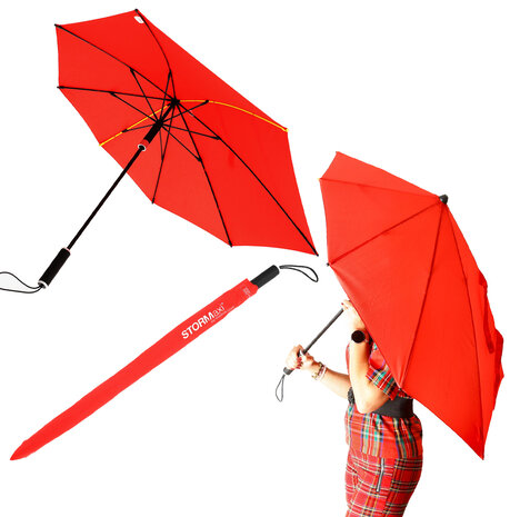Discountershop Stormparaplu  Opvouwbaar - Groot (100 cm) | Rood - Windproof tot 100km/u | Beste Stormparaplu Kopen met Handopening Discountershop Stormparaplu  Opvouwbaar - Groot (100 cm) | Rood - Windproof tot 100km/u | Beste Stormparaplu Kopen met Handopening