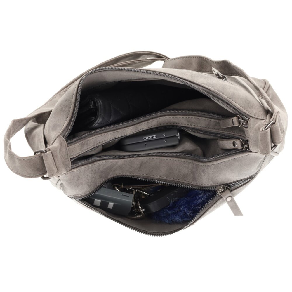 Bicky Bernard Bicky Bernard Omhang Schoudertas Ritsvakjes Trendy Tas grijs - Mid-Grey - Schoudertas dames Bicky Bernard Bicky Bernard Omhang Schoudertas Ritsvakjes Trendy Tas grijs - Mid-Grey - Schoudertas dames