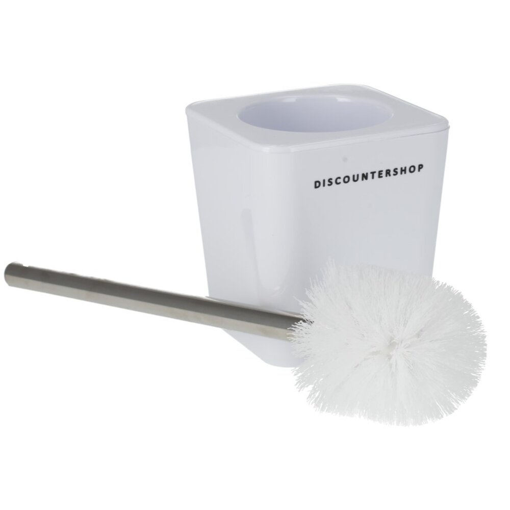 Discountershop Toilet Brush with Holder | Long Handle - 38cm Height | Western Toilet Cleaning Brush in White| Suited for Modern Homes Discountershop Toilet Brush with Holder | Long Handle - 38cm Height | Western Toilet Cleaning Brush in White| Suited for Modern Homes