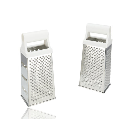 Discountershop Grater - Table grater - Multifunctional Set of 4 Square Hand Graters - Cheese, Vegetables, Potatoes - Kitchen grater 24.5 cm - Not dishwasher safe Discountershop Grater - Table grater - Multifunctional Set of 4 Square Hand Graters - Cheese, Vegetables, Potatoes - Kitchen grater 24.5 cm - Not dishwasher safe