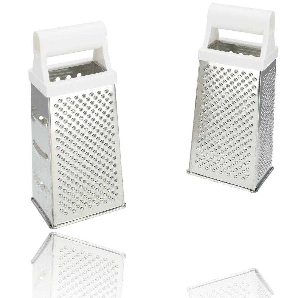 Discountershop Grater - Table grater - Multifunctional Set of 4 Square Hand Graters - Cheese, Vegetables, Potatoes - Kitchen grater 24.5 cm - Not dishwasher safe Discountershop Grater - Table grater - Multifunctional Set of 4 Square Hand Graters - Cheese, Vegetables, Potatoes - Kitchen grater 24.5 cm - Not dishwasher safe