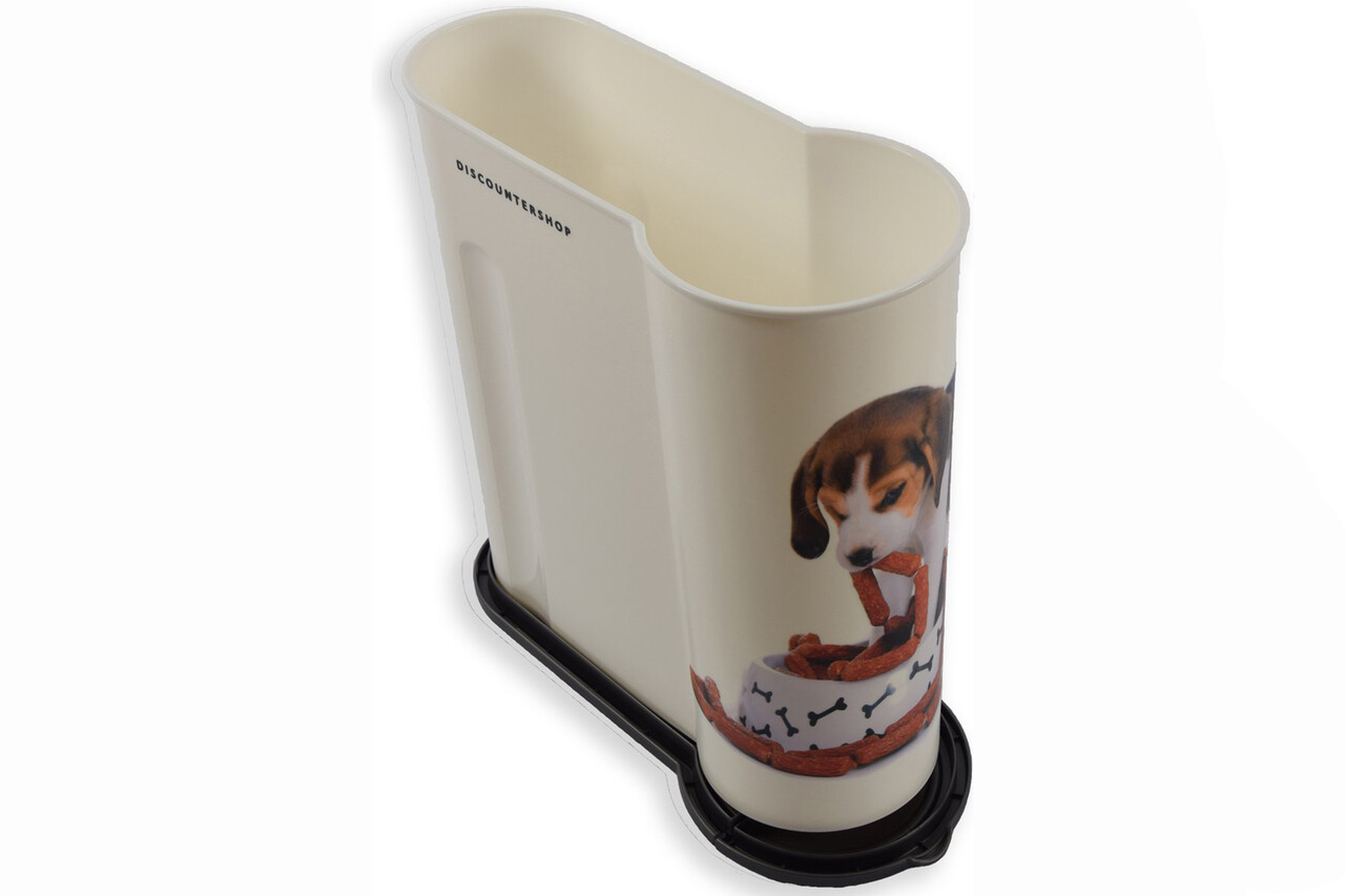 Discountershop Hondenvoer Container 4L in Wit: Set van 2 Opbergdozen 25.5cm x 9.5cm - Kunststof | Discountershop Discountershop Hondenvoer Container 4L in Wit: Set van 2 Opbergdozen 25.5cm x 9.5cm - Kunststof | Discountershop