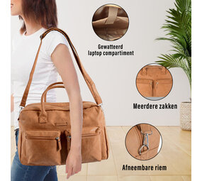 Bicky Bernard  Stylish beige Laptop Bag and Business Bag made of Polyester - Laptop Backpack with 21 Liter Capacity | 42cm x 18cm x 28cm Bicky Bernard  Stylish beige Laptop Bag and Business Bag made of Polyester - Laptop Backpack with 21 Liter Capacity | 42cm x 18cm x 28cm