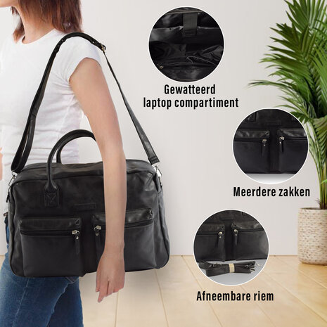 Bicky Bernard  Stylish Black Laptop Bag and Business Bag made of Polyester - Laptop Backpack with 21 Liter Capacity | 42cm x 18cm x 28cm Bicky Bernard  Stylish Black Laptop Bag and Business Bag made of Polyester - Laptop Backpack with 21 Liter Capacity | 42cm x 18cm x 28cm
