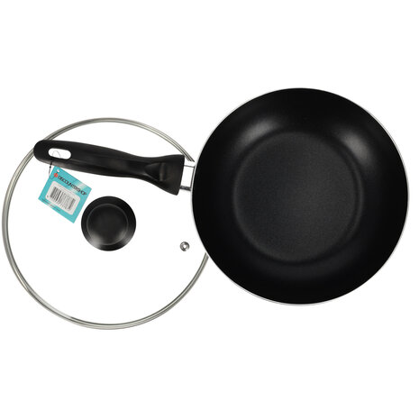 Discountershop Koekenpan 24 Cm Met Deksel | Zwarte Antiaanbak Koekenpannen | Vaatwasserveilig & Magnetronbestendig | Geschikt Voor Gas, Electric, Ceramic & Halogen Discountershop Koekenpan 24 Cm Met Deksel | Zwarte Antiaanbak Koekenpannen | Vaatwasserveilig & Magnetronbestendig | Geschikt Voor Gas, Electric, Ceramic & Halogen