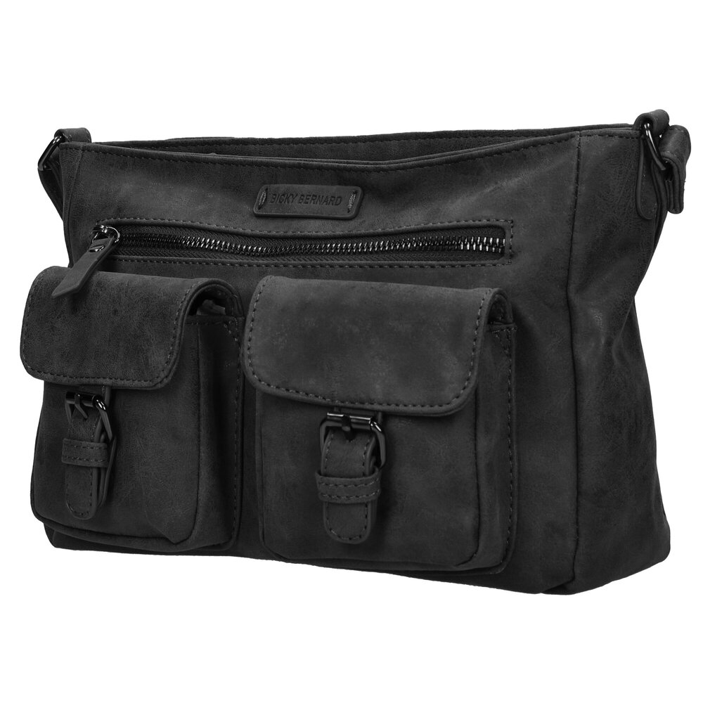 Bicky Bernard  Spacious and Versatile Black Shoulder Bag Women from Bicky Bernard - Polyester - 7 Compartments - Crossbody Bag Bicky Bernard  Spacious and Versatile Black Shoulder Bag Women from Bicky Bernard - Polyester - 7 Compartments - Crossbody Bag
