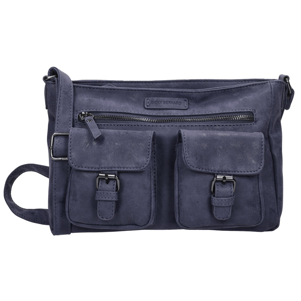 Bicky Bernard  Dames Schoudertas Navy - Bicky Bernard - Stoere Crossbody Tas met Dubbele Ritssluiting & Magneetsluiting - Ruim Hoofdvak & Voorvakjes - Verstelbare Schouderband - Ideaal voor Reizen & Dagelijks Gebruik Bicky Bernard  Dames Schoudertas Navy - Bicky Bernard - Stoere Crossbody Tas met Dubbele Ritssluiting & Magneetsluiting - Ruim Hoofdvak & Voorvakjes - Verstelbare Schouderband - Ideaal voor Reizen & Dagelijks Gebruik