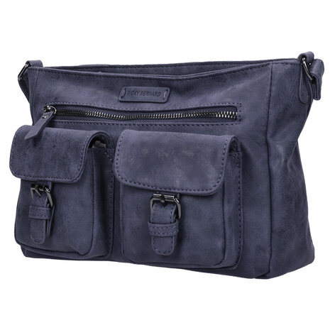 Bicky Bernard  Bicky Bernard Women's Shoulder Bag - Hanging Shoulder Bag Zipper Pockets Trendy Bag - Dark Blue - Navy-