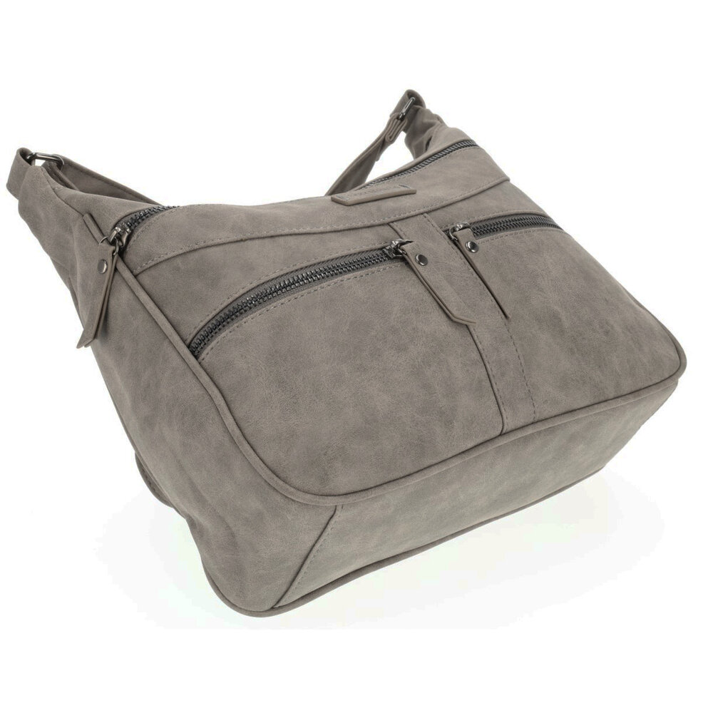 Bicky Bernard Women's Shoulder Bag - Gray PU Bag from Bicky Bernard - 31x30x9cm - Crossbody bag Bicky Bernard Women's Shoulder Bag - Gray PU Bag from Bicky Bernard - 31x30x9cm - Crossbody bag