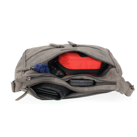 Bicky Bernard Women's Shoulder Bag - Gray PU Bag from Bicky Bernard - 31x30x9cm - Crossbody bag Bicky Bernard Women's Shoulder Bag - Gray PU Bag from Bicky Bernard - 31x30x9cm - Crossbody bag