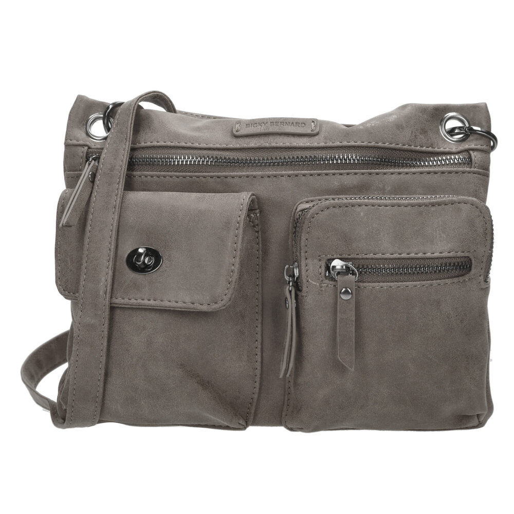Bicky Bernard  Gray Shoulder Bag Women - Bicky Bernard - 2.7 liters - Spacious - Lightweight - Polyester - 27.5x4.5x22cm Bicky Bernard  Gray Shoulder Bag Women - Bicky Bernard - 2.7 liters - Spacious - Lightweight - Polyester - 27.5x4.5x22cm