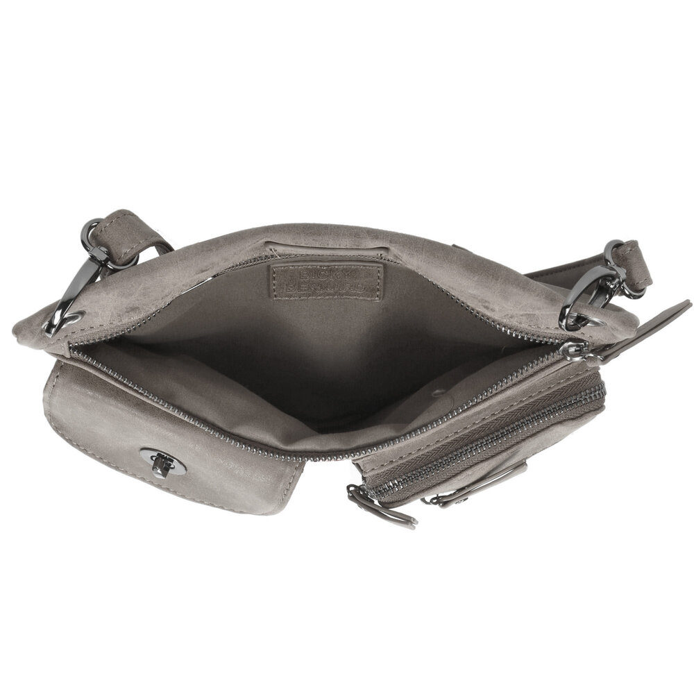 Bicky Bernard  Gray Shoulder Bag Women - Bicky Bernard - 2.7 liters - Spacious - Lightweight - Polyester - 27.5x4.5x22cm Bicky Bernard  Gray Shoulder Bag Women - Bicky Bernard - 2.7 liters - Spacious - Lightweight - Polyester - 27.5x4.5x22cm
