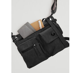 Bicky Bernard  Stijlvolle Zwarte Schoudertas Dames - Bicky Bernard - Compact en Praktisch - Polyester - 5 Vakken - Crossbody Tas Bicky Bernard  Stijlvolle Zwarte Schoudertas Dames - Bicky Bernard - Compact en Praktisch - Polyester - 5 Vakken - Crossbody Tas