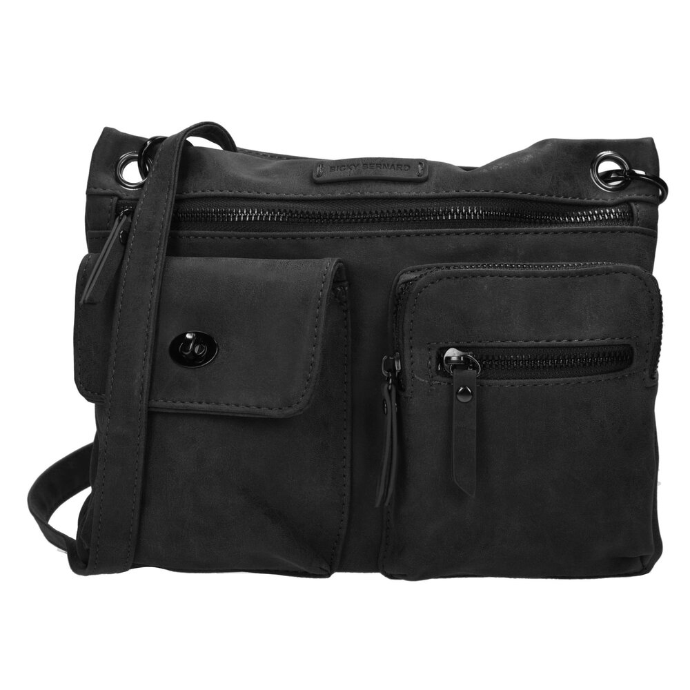 Bicky Bernard  Stylish Black Shoulder Bag Women - Bicky Bernard - Compact and Practical - Polyester - 5 Compartments - Crossbody Bag Bicky Bernard  Stylish Black Shoulder Bag Women - Bicky Bernard - Compact and Practical - Polyester - 5 Compartments - Crossbody Bag