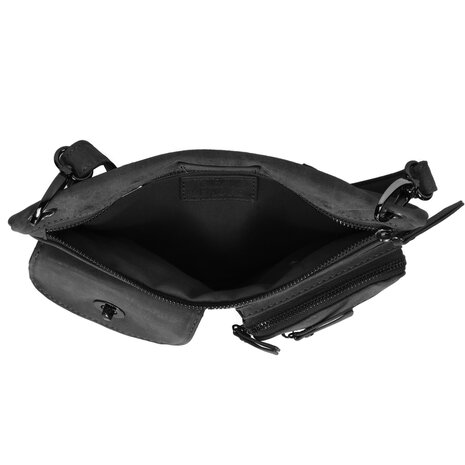 Bicky Bernard  Stijlvolle Zwarte Schoudertas Dames - Bicky Bernard - Compact en Praktisch - Polyester - 5 Vakken - Crossbody Tas Bicky Bernard  Stijlvolle Zwarte Schoudertas Dames - Bicky Bernard - Compact en Praktisch - Polyester - 5 Vakken - Crossbody Tas