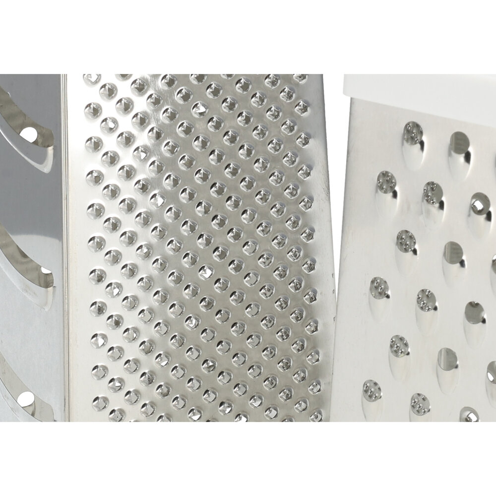 Discountershop Table Grater with White Handle - Ergonomic - For Cheese, Potatoes, Cucumber -Set of 2 Square Gratings - 24.5 cm Kitchen Gratings - Not Dishwasher Safe
