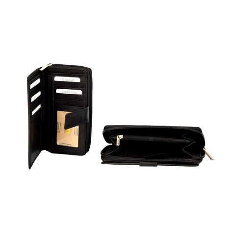 Discountershop Classic Black Leather Wallet Set - Genuine Leather - 250g - Dimensions: 17cm x 2.5cm x 10.5cm - Double Set Discountershop Classic Black Leather Wallet Set - Genuine Leather - 250g - Dimensions: 17cm x 2.5cm x 10.5cm - Double Set