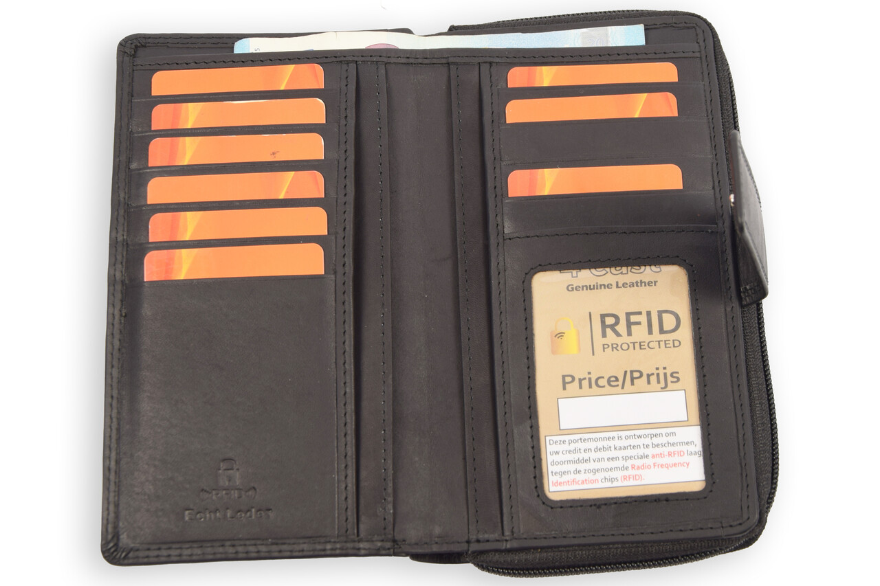 Discountershop Classic Black Leather Wallet Set - Genuine Leather - 250g - Dimensions: 17cm x 2.5cm x 10.5cm - Double Set Discountershop Classic Black Leather Wallet Set - Genuine Leather - 250g - Dimensions: 17cm x 2.5cm x 10.5cm - Double Set