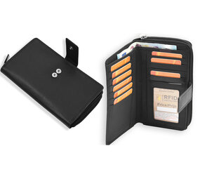 Discountershop Lederen RFID Portemonnees Heren & Dames - Zwart Unisex Wallets met 11 Creditcardvakken en Muntgeldvak - Anti-Skim Technologie - Echt Leer - Ruime Opbergruimte - Veilig en Duurzaam Discountershop Lederen RFID Portemonnees Heren & Dames - Zwart Unisex Wallets met 11 Creditcardvakken en Muntgeldvak - Anti-Skim Technologie - Echt Leer - Ruime Opbergruimte - Veilig en Duurzaam