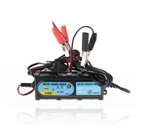 Discountershop Professionele Acculader 12V voor Auto, Motor en Boot | 65W - Geschikt voor AGM, Gel en Loodzuur Accu's | 4-120Ah - 5 Temperatuuringstellingen - 6-Fase Oplader Auto Discountershop Professionele Acculader 12V voor Auto, Motor en Boot | 65W - Geschikt voor AGM, Gel en Loodzuur Accu's | 4-120Ah - 5 Temperatuuringstellingen - 6-Fase Oplader Auto
