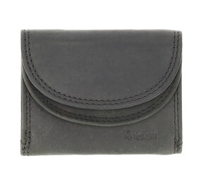 4 East Dubbele Overslag Kleine Portemonnee | Unisex - RFID Anti Skim | Portefeuille Kleingeld | 2 Pasjeshouder, Muntvak & Biljetvak | 9x7x2cm - Zwart 4 East Dubbele Overslag Kleine Portemonnee | Unisex - RFID Anti Skim | Portefeuille Kleingeld | 2 Pasjeshouder, Muntvak & Biljetvak | 9x7x2cm - Zwart