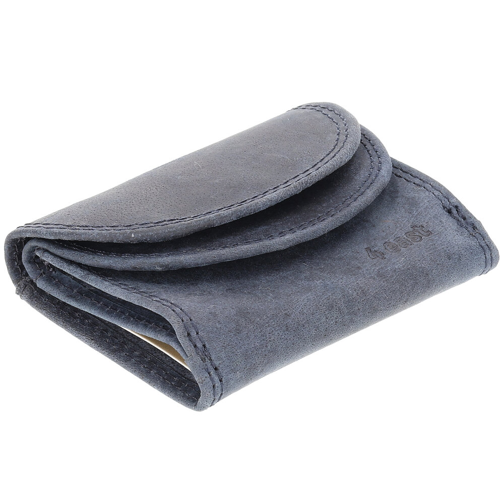 4 East  Leather Wallet Double Flap | Unisex Mini Wallet with RFID | 2 Credit Card Slots, Bill Compartment and Coin Pocket | Two-Fold Navy – 9x7x2cm 4 East  Leather Wallet Double Flap | Unisex Mini Wallet with RFID | 2 Credit Card Slots, Bill Compartment and Coin Pocket | Two-Fold Navy – 9x7x2cm
