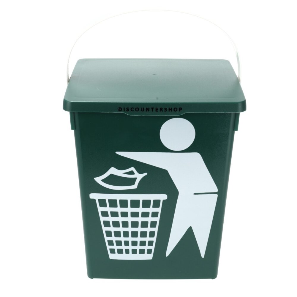 Discountershop  Mini Dustbin with Lid & Handle -4.5 Liter | Green Small Dustbin for Kitchen, Table, and Desk | 100% BIO Recyclable | 14x19x23cm Discountershop  Mini Dustbin with Lid & Handle -4.5 Liter | Green Small Dustbin for Kitchen, Table, and Desk | 100% BIO Recyclable | 14x19x23cm
