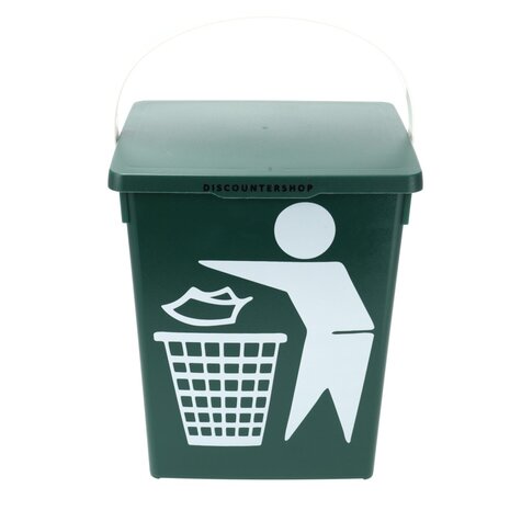 Discountershop  Mini Dustbin with Lid & Handle -4.5 Liter | Green Small Dustbin for Kitchen, Table, and Desk | 100% BIO Recyclable | 14x19x23cm Discountershop  Mini Dustbin with Lid & Handle -4.5 Liter | Green Small Dustbin for Kitchen, Table, and Desk | 100% BIO Recyclable | 14x19x23cm