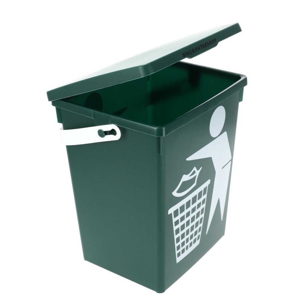 Discountershop  Mini Dustbin with Lid & Handle -4.5 Liter | Green Small Dustbin for Kitchen, Table, and Desk | 100% BIO Recyclable | 14x19x23cm Discountershop  Mini Dustbin with Lid & Handle -4.5 Liter | Green Small Dustbin for Kitchen, Table, and Desk | 100% BIO Recyclable | 14x19x23cm