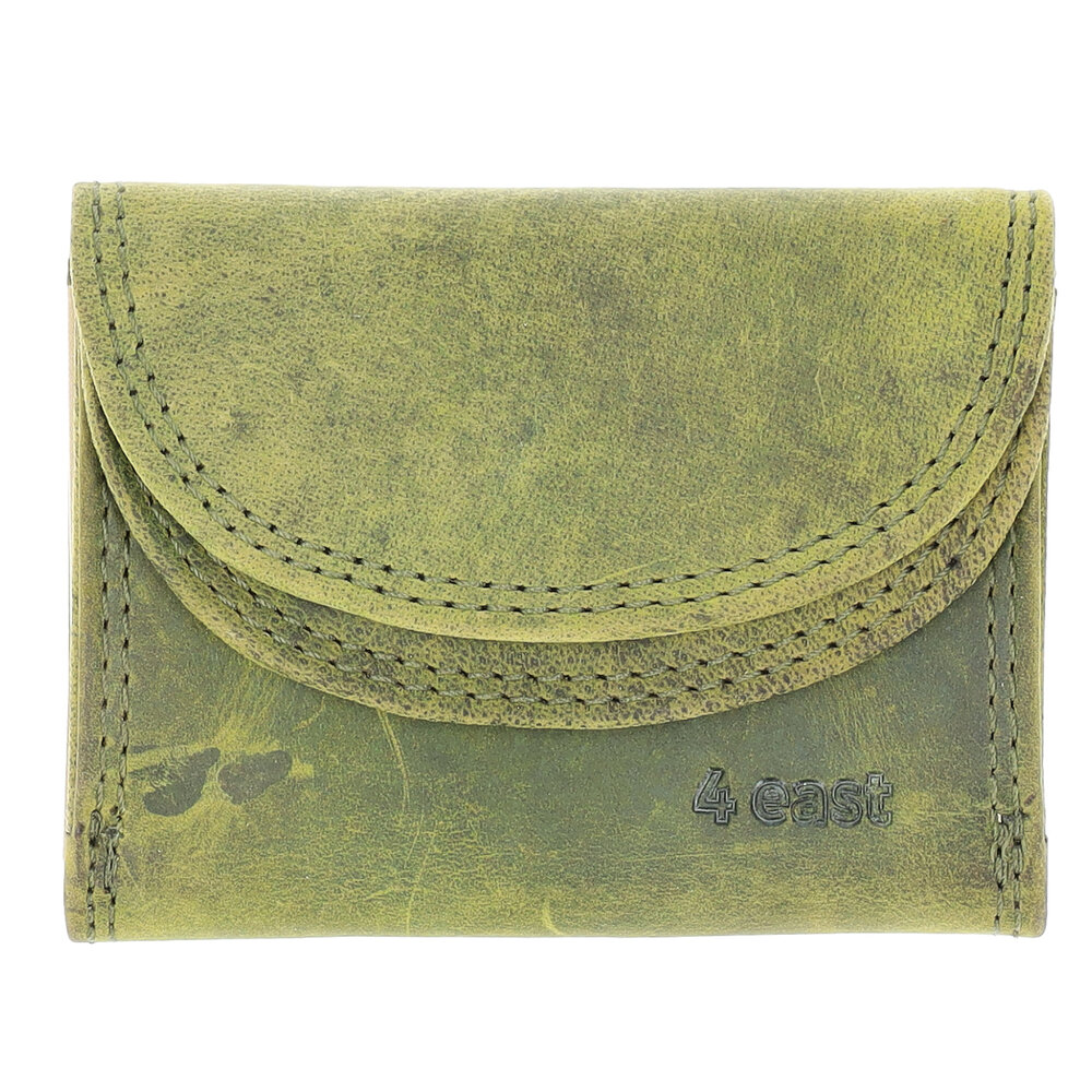 4 East Mini Leather Wallet with Double Flap | Unisex Wallet with RFID | 2 Credit Card Slots, Bill Compartment and Coin Pocket | Two-Fold Olive - Genuine Leather - 9x7x2cm 4 East Mini Leather Wallet with Double Flap | Unisex Wallet with RFID | 2 Credit Card Slots, Bill Compartment and Coin Pocket | Two-Fold Olive - Genuine Leather - 9x7x2cm