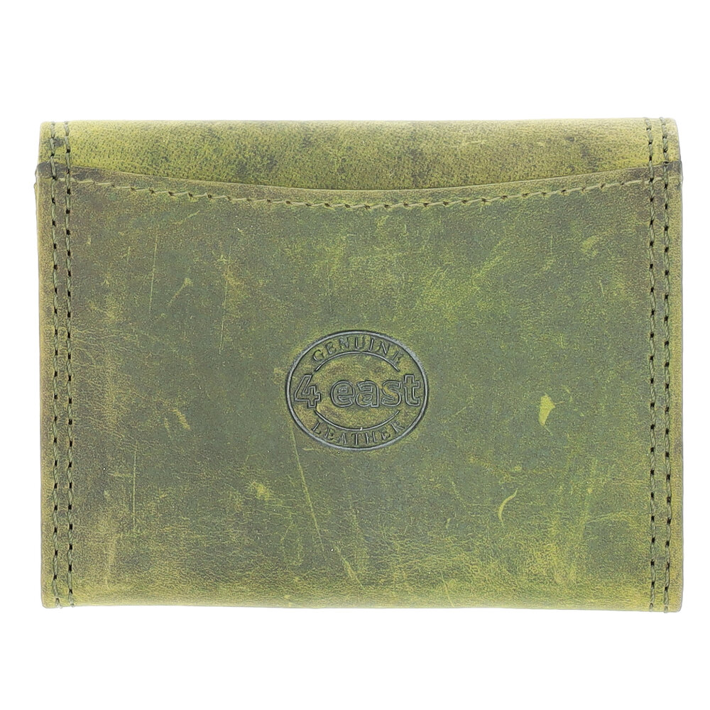 4 East Mini Leather Wallet with Double Flap | Unisex Wallet with RFID | 2 Credit Card Slots, Bill Compartment and Coin Pocket | Two-Fold Olive - Genuine Leather - 9x7x2cm 4 East Mini Leather Wallet with Double Flap | Unisex Wallet with RFID | 2 Credit Card Slots, Bill Compartment and Coin Pocket | Two-Fold Olive - Genuine Leather - 9x7x2cm