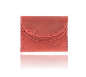 4 East Unisex Leather Wallet for Men & Women | Double Flap Leather Wallet with RFID | 2 Credit Card Slots, Bill and Coin Pocket | Genuine Leather - Red - 9x7x2cm 4 East Unisex Leather Wallet for Men & Women | Double Flap Leather Wallet with RFID | 2 Credit Card Slots, Bill and Coin Pocket | Genuine Leather - Red - 9x7x2cm