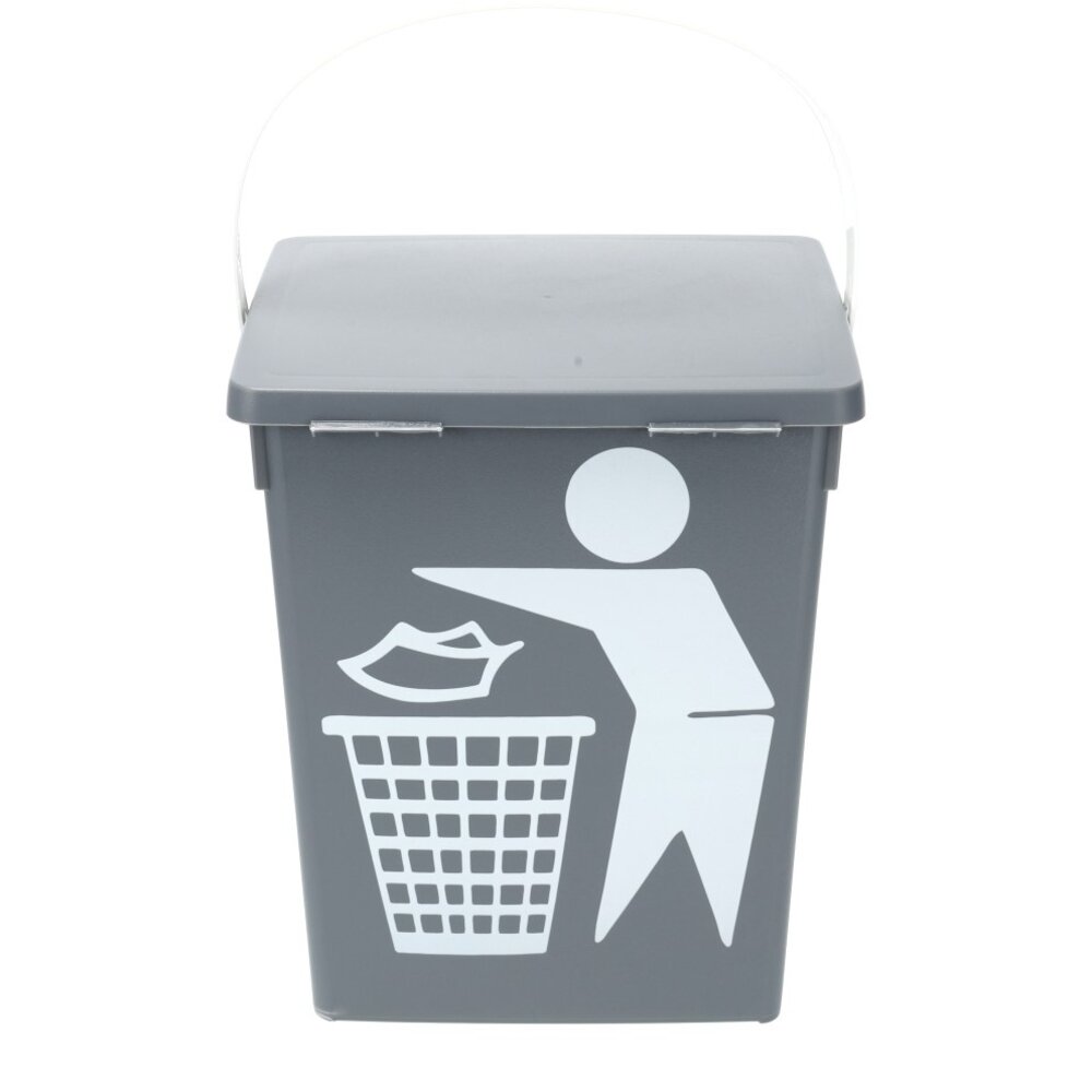Discountershop Prullenbak 4.5 Liter | mini tafel prullenbak met deksel & handvat | 14x19x23cm | kunststof aanrecht afvalbak voor kleine keuken | grijze woonaccessoires Discountershop Prullenbak 4.5 Liter | mini tafel prullenbak met deksel & handvat | 14x19x23cm | kunststof aanrecht afvalbak voor kleine keuken | grijze woonaccessoires