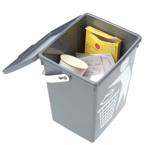 Discountershop Prullenbak 4.5 Liter | mini tafel prullenbak met deksel & handvat | 14x19x23cm | kunststof aanrecht afvalbak voor kleine keuken | grijze woonaccessoires Discountershop Prullenbak 4.5 Liter | mini tafel prullenbak met deksel & handvat | 14x19x23cm | kunststof aanrecht afvalbak voor kleine keuken | grijze woonaccessoires