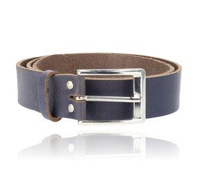 4 East Leren Broekriem Jeans | Unisex Riem Heren & Dames | Echt Leer - Blauwe Jeans Riem | Riemmaat 85cm – Totale lengte 102.5cm | 3.5cm Breedte 4 East Leren Broekriem Jeans | Unisex Riem Heren & Dames | Echt Leer - Blauwe Jeans Riem | Riemmaat 85cm – Totale lengte 102.5cm | 3.5cm Breedte
