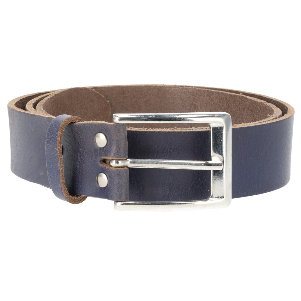4 East Leren Broekriem Jeans | Unisex Riem Heren & Dames | Echt Leer - Blauwe Jeans Riem | Riemmaat 85cm – Totale lengte 102.5cm | 3.5cm Breedte 4 East Leren Broekriem Jeans | Unisex Riem Heren & Dames | Echt Leer - Blauwe Jeans Riem | Riemmaat 85cm – Totale lengte 102.5cm | 3.5cm Breedte