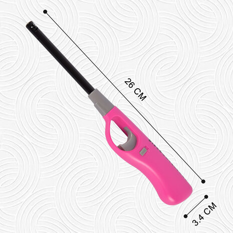 Discountershop Gas Lighter with Child Lock 26 cm for BBQ, Kitchen, Candles and Camping with Long Neck - Pink Discountershop Gas Lighter with Child Lock 26 cm for BBQ, Kitchen, Candles and Camping with Long Neck - Pink