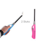Merkloos Kitchen Lighter Set of 2 with Child Lock - Refillable - Blue and Pink