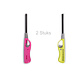 Merkloos Gasaansteker Set - 2 Hervulbare Butaan Aanstekers van 26 cm in Roze en Groen Voor BBQ, Kaarsen, Keuken, Horeca en Outdoor