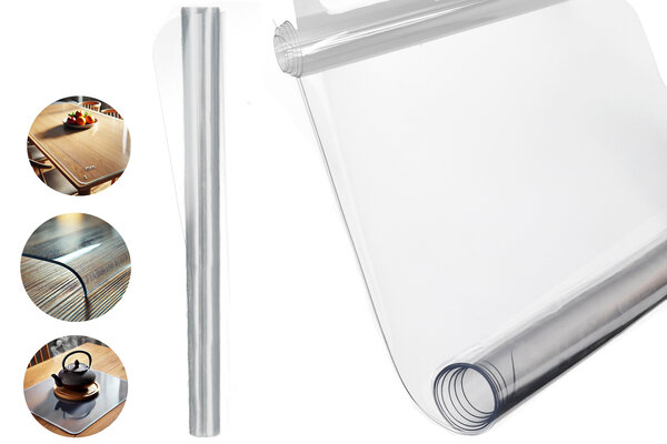 Discountershop Tafelbeschermer 120x60 cm - Transparant Glashelder, Hittebestendig & Antislip - Duurzaam Tafelkleed van 1 mm Dikte