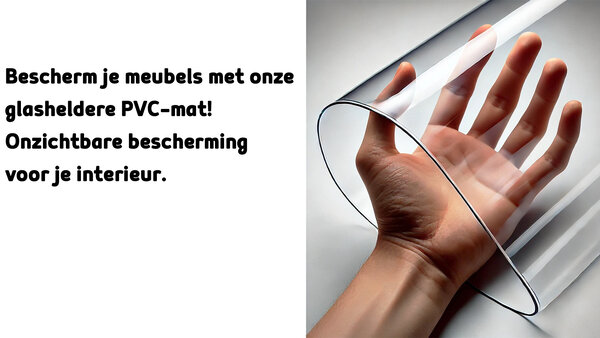 Discountershop Tafelbeschermer 120x60 cm - Transparant Glashelder, Hittebestendig & Antislip - Duurzaam Tafelkleed van 1 mm Dikte