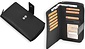 Zwarte Leren Portemonnee - Geldbeurs - Portemonnee met Rits voor Dames & Heren - 17x2.5x10.5cm Zwarte Leren Portemonnee - Geldbeurs - Portemonnee met Rits voor Dames & Heren - 17x2.5x10.5cm