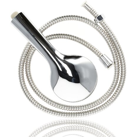 Discountershop Handheld Shower Set | Universal and Water Saving - 5 Spray Functions - Chrome - Anti-Lime | Incl. Shower Pipe & Wall Holder| 10cm Shower Head & 1.5m Shower Pipe with Holder Bracket Discountershop Handheld Shower Set | Universal and Water Saving - 5 Spray Functions - Chrome - Anti-Lime | Incl. Shower Pipe & Wall Holder| 10cm Shower Head & 1.5m Shower Pipe with Holder Bracket