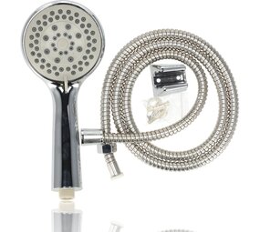 Discountershop Douchekop Met Slang en Houder - Universele  & Waterbesparende | Handdouche met 5 Functies | 10cm Douchekop & 1.5m Slang en Wandhouder | Antikalk Regendouche Discountershop Douchekop Met Slang en Houder - Universele  & Waterbesparende | Handdouche met 5 Functies | 10cm Douchekop & 1.5m Slang en Wandhouder | Antikalk Regendouche