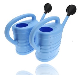 Merkloos 2x pieces of watering can blue plastic 10 liters with spray head / spray head - garden plant watering can Merkloos 2x pieces of watering can blue plastic 10 liters with spray head / spray head - garden plant watering can