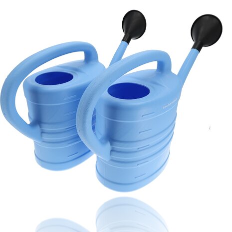 Merkloos 2x pieces of watering can blue plastic 10 liters with spray head / spray head - garden plant watering can Merkloos 2x pieces of watering can blue plastic 10 liters with spray head / spray head - garden plant watering can